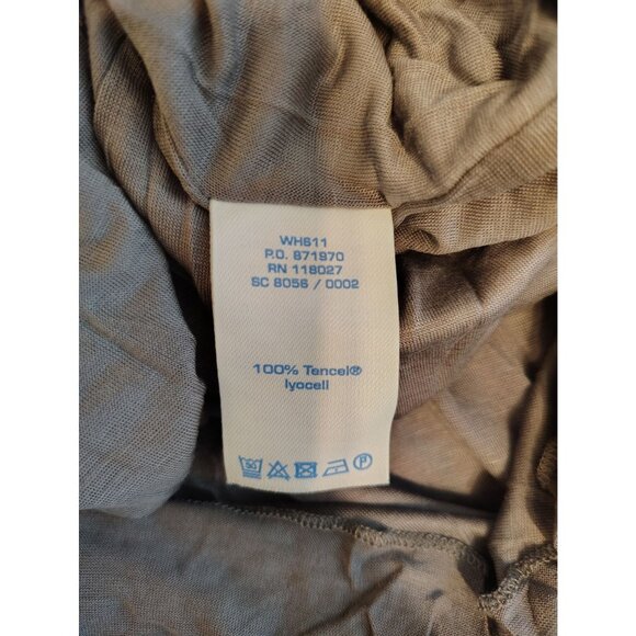 Boden 14 Large Pink Orange Gray Flower Dress Long Sleeve Rouched Neckline Modest - Picture 5 of 5